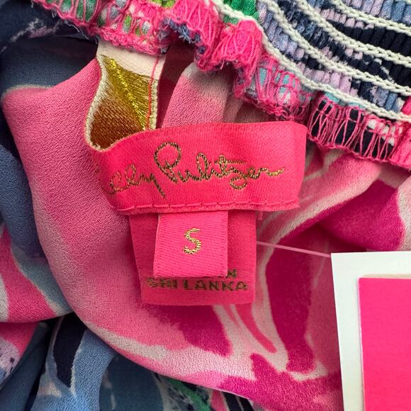 NWT Lilly Pulitzer Top Womens Off Shoulder Cockatoo Pink Maryellen Vacation - Picture 5 of 12